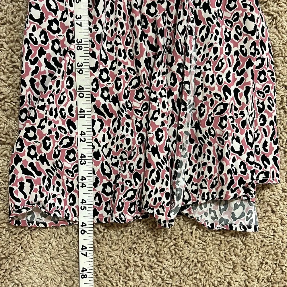 J. Crew Leopard Midi Pink White Black Wrap Around Waist Tie Women‎ Medium Dress